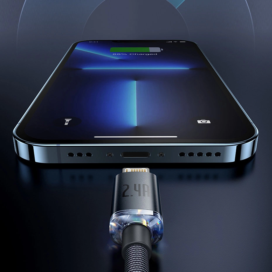 Baseus-Crystal-Shine-CAJY000101-–-USB-A-–-Lightning-kabel-–-2.4A-–-2m-–-fekete-12