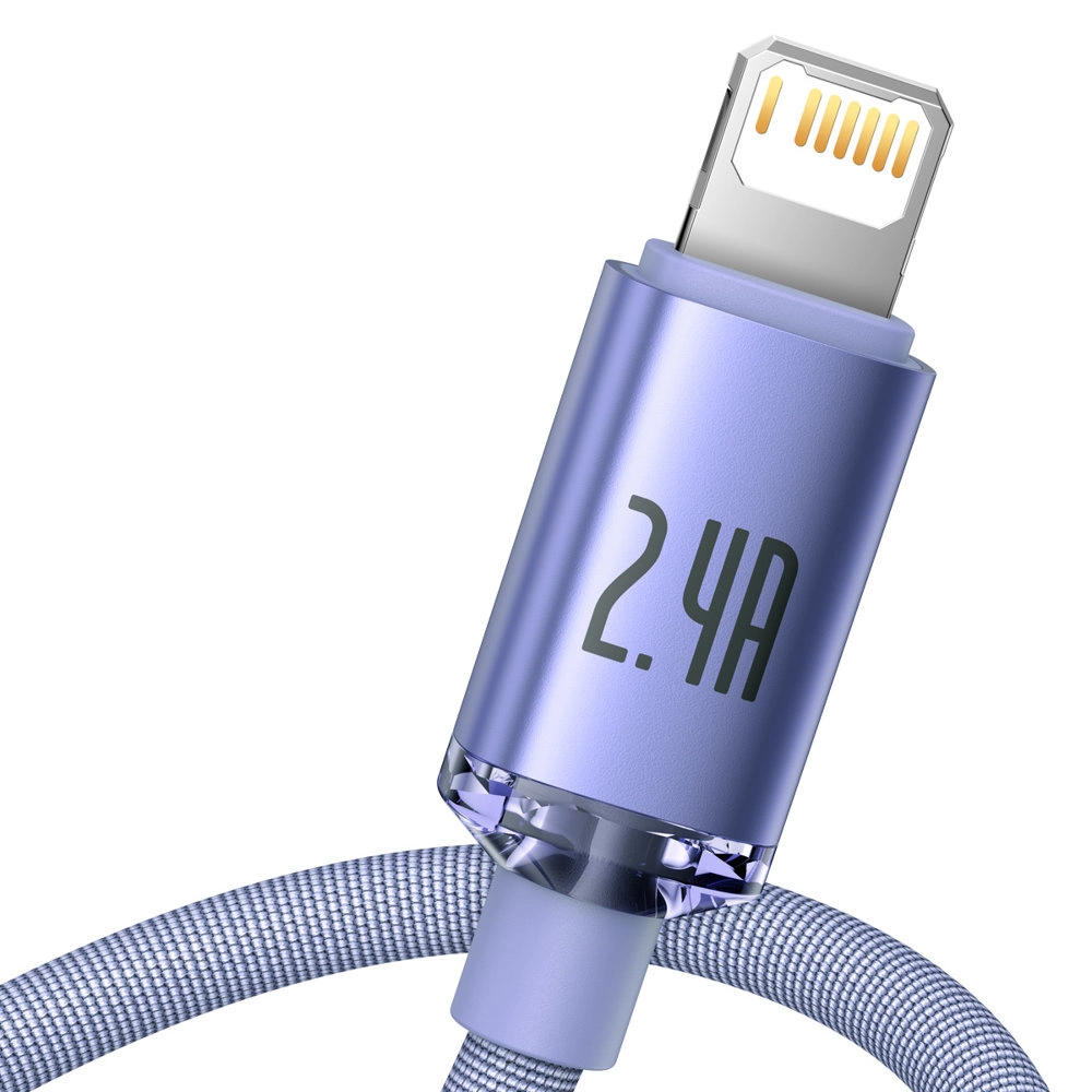Baseus-Crystal-Shine-CAJY000105-–-USB-A-–-Lightning-kabel-–-2.4A-–-2m-–-lila-1