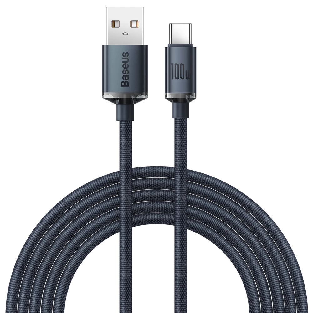 Baseus Crystal Shine CAJY000501 – USB-A – USB-C kábel – 100W – 2m – fekete Baseus Crystal Shine CAJY000501 – USB-A – USB-C kábel – 100W – 2m – fekete