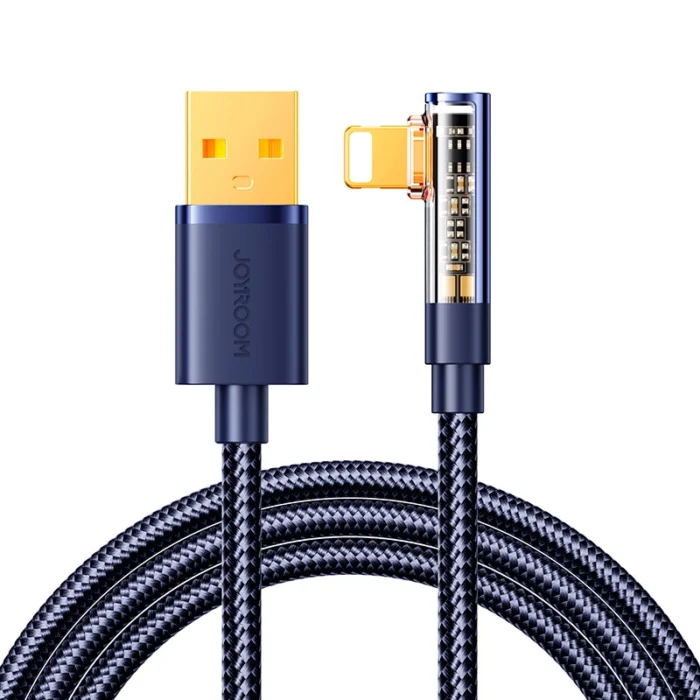 Joyroom Gaming Cable S-UL012A6 – Lightning (L-alakú) – USB-A (egyenes) kábel – 2.4A – 1.2m – kék