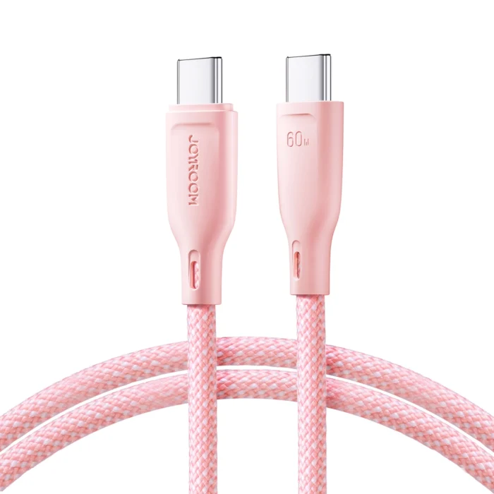 Joyroom Multi-Color Series S-A34 – USB-C – USB-C PD kábel – 60W – 1m – rózsaszín