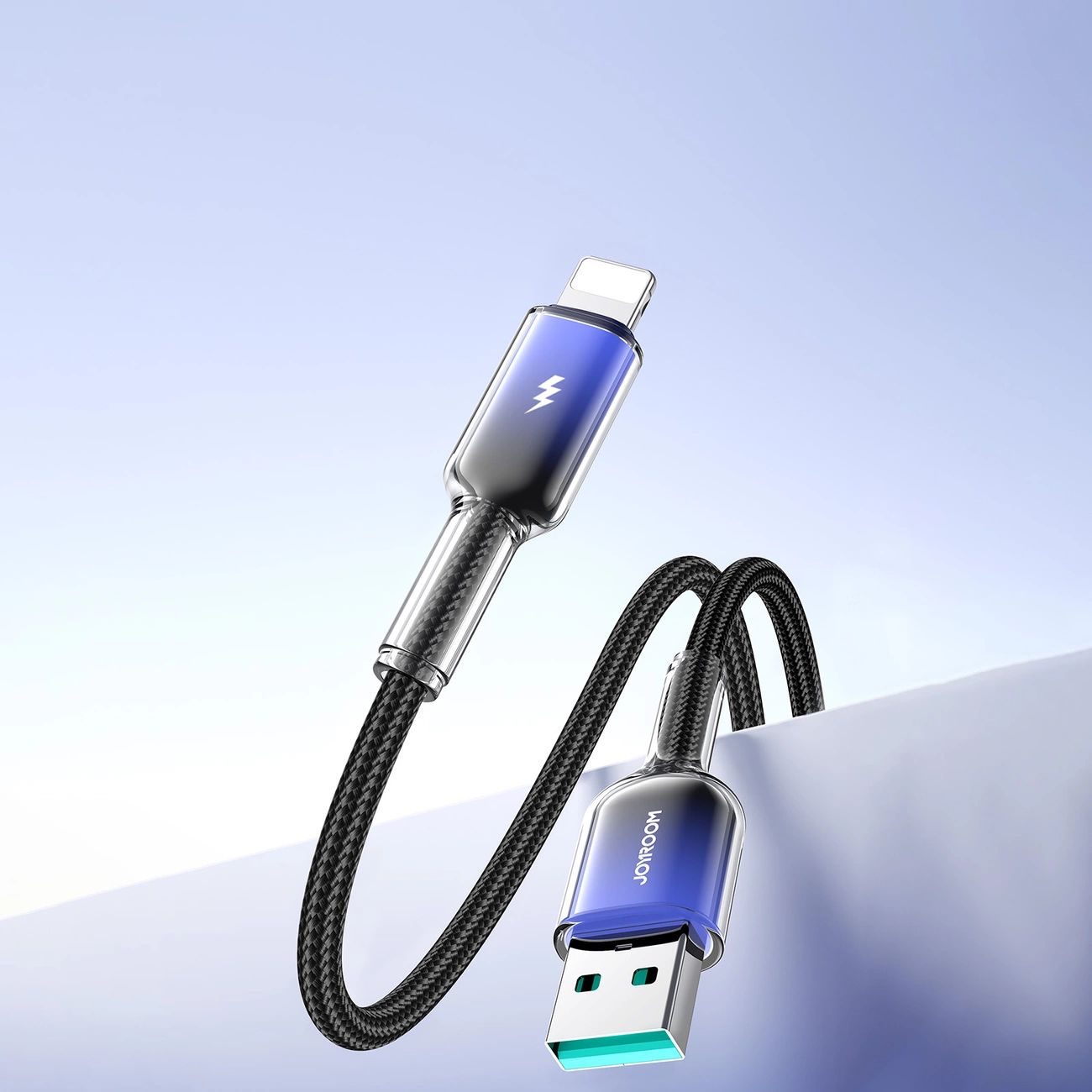 Joyroom-S-A42-Crystal-Clear-Series-–-USB-A-–-Lightning-kabel-–-3A-–-1.2m-–-fekete-9