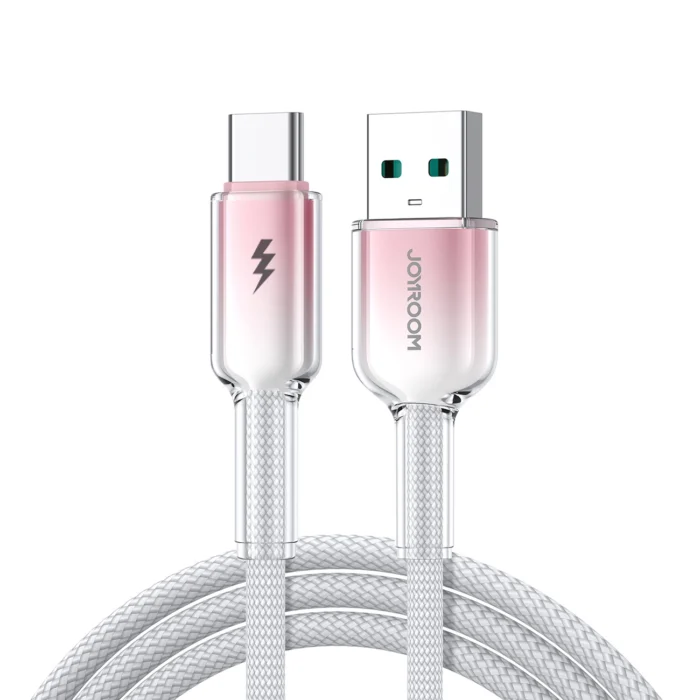 Joyroom S-A42 Crystal-Clear Series – USB-A – USB-C kábel – 3A – 1.2m – fehér