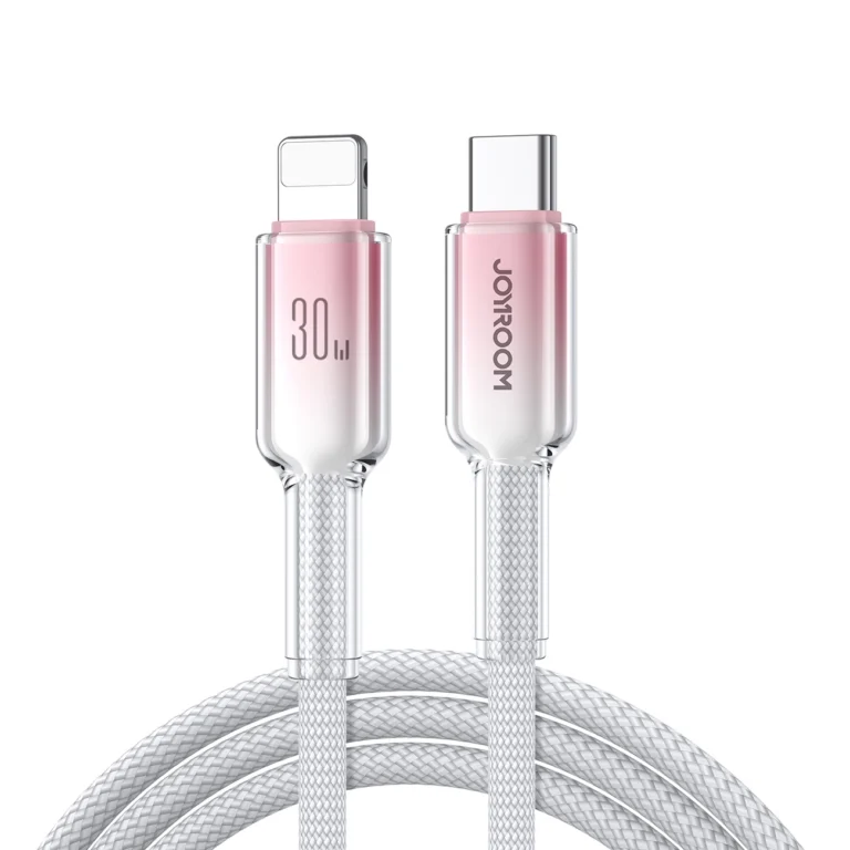 Joyroom S-A42 Crystal-Clear Series – USB-C – Lightning kábel – 30W – 1.2m – fehér