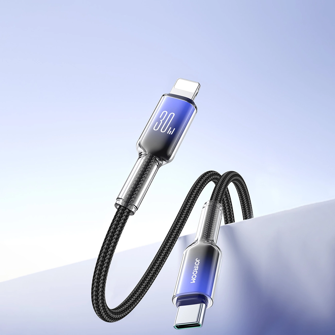 Joyroom-S-A42-Crystal-Clear-Series-–-USB-C-–-Lightning-kabel-–-30W-–-1.2m-–-fekete-9