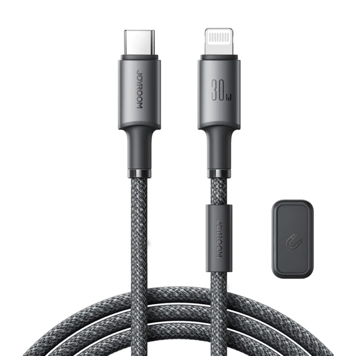 Joyroom S-A50 Unlimited Series – USB-C – Lightning kábel mágneses rendezővel – 60W – 1.2m – szürke