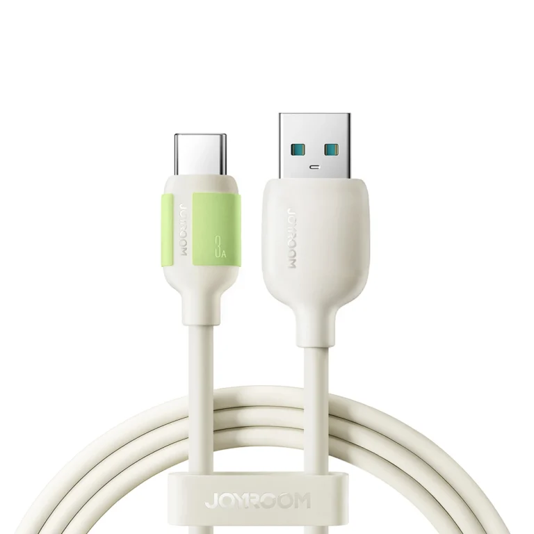 Joyroom S-A53 – USB-A – USB-C kábel fluoreszkáló véggel – 3A – 1.2m – bézs