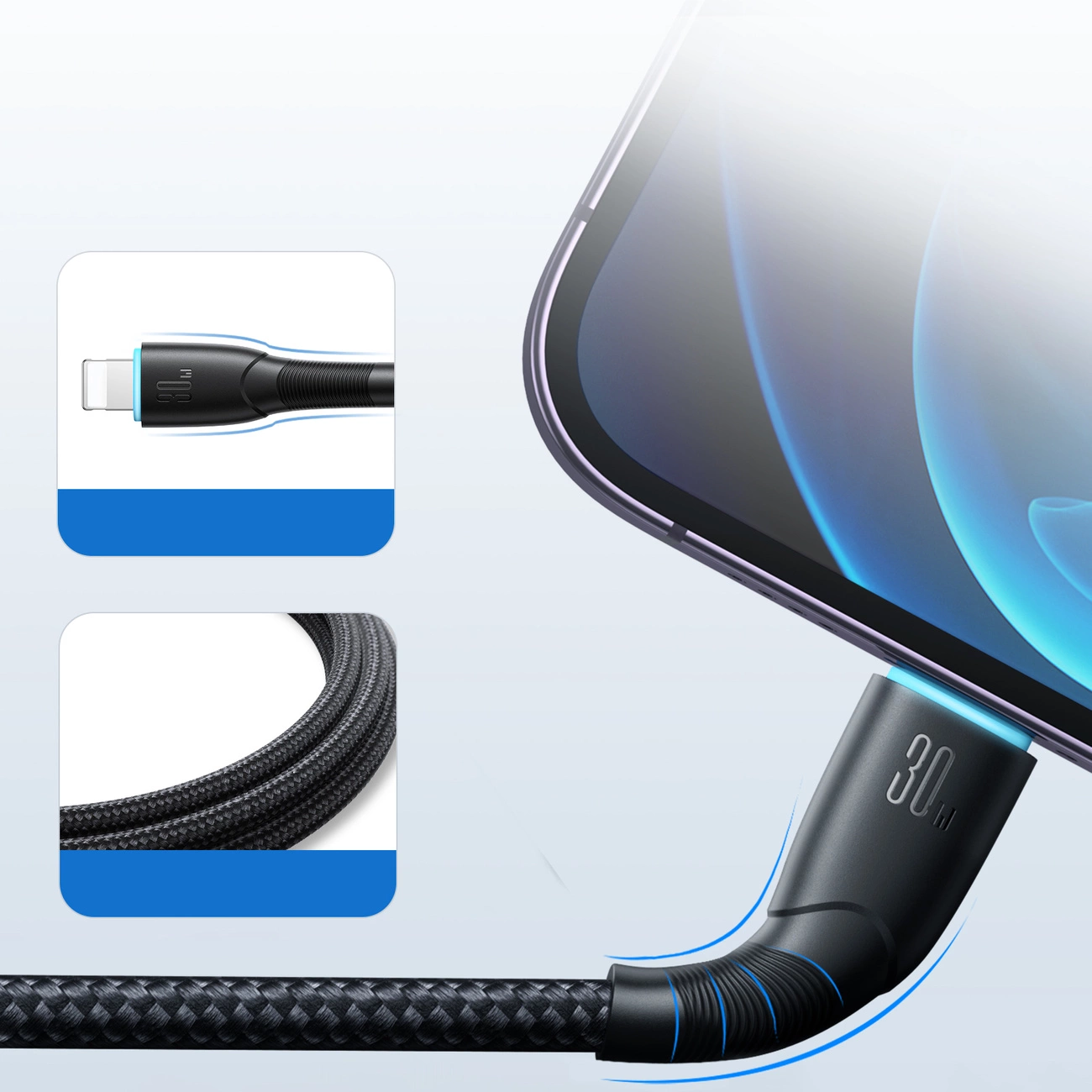 Joyroom-Starry-Series-SA32-CL3-–-USB-C-–-Lightning-kabel-–-30W-–-1m-–-fekete-12