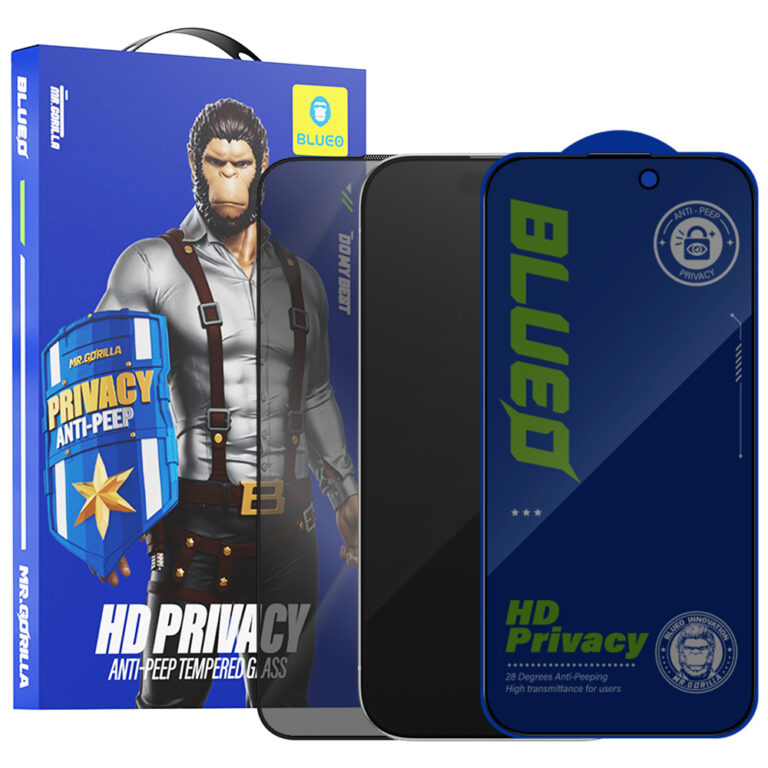 Blueo  AntiPeep Privacy Glass betekintésgátlós üvegfólia - iPhone 15 Plus / 16 Plus