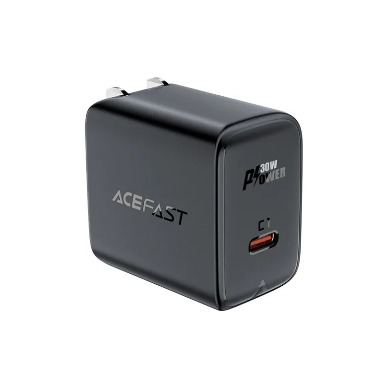 Acefast A23 30W GaN USB-C hálózati töltő (US csatlakozó) – fekete