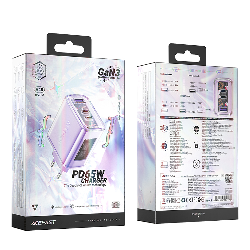 Acefast-GaN-tolto-65W-3-port-1×-USB-2×-USB-C-–-lila-3