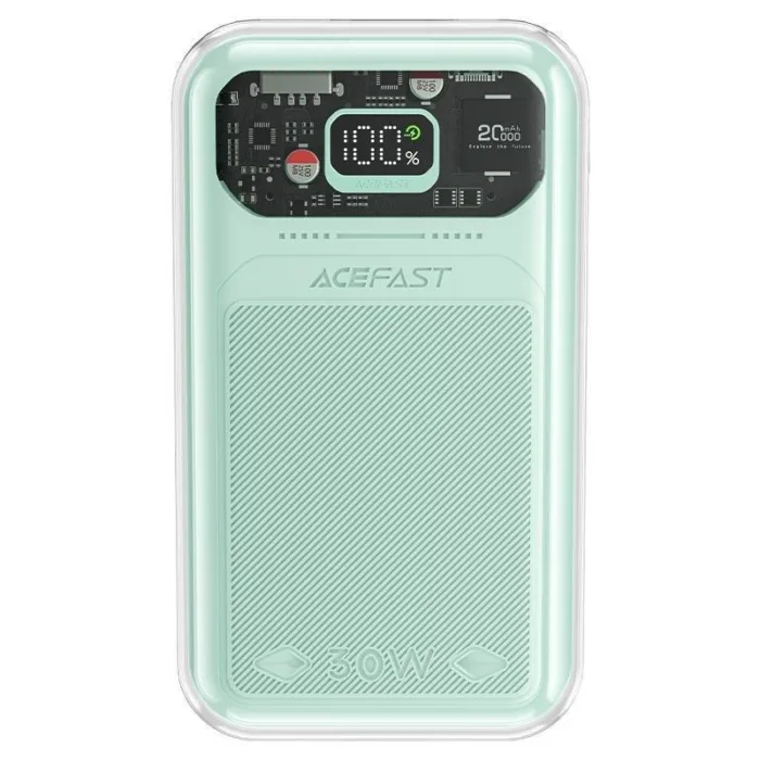 Acefast Sparkling Series 20 000 mAh 30 W gyorstöltős powerbank – zöld (M2)