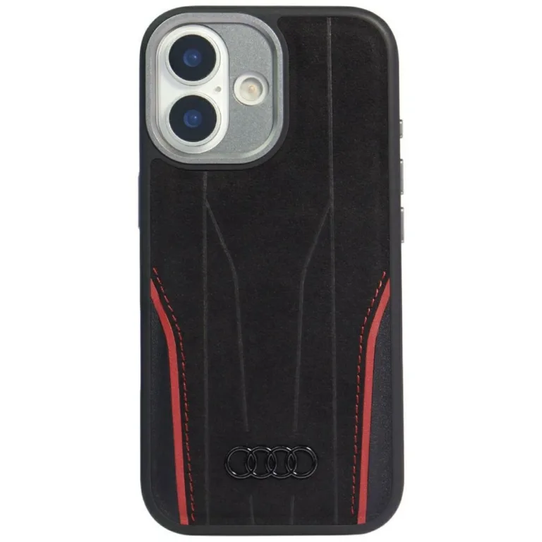Audi R8 Genuine Leather MagSafe telefontok fekete|piros - iPhone 17