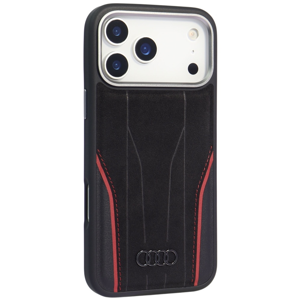 Audi-R8-Genuine-Leather-MagSafe-telefontok-feketepiros-iPhone-17-Pro-Max-1