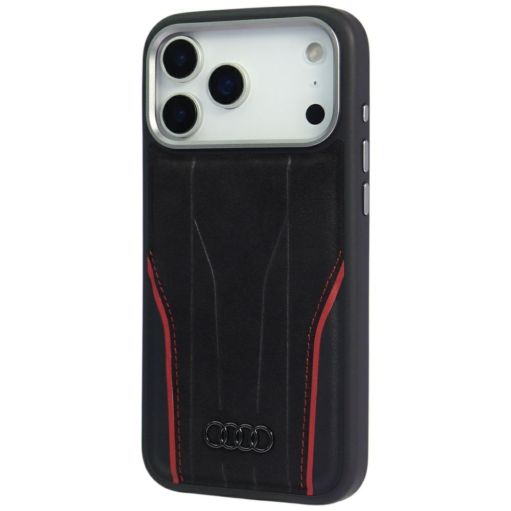 Audi-R8-Genuine-Leather-MagSafe-telefontok-feketepiros-iPhone-17-Pro-Max-2