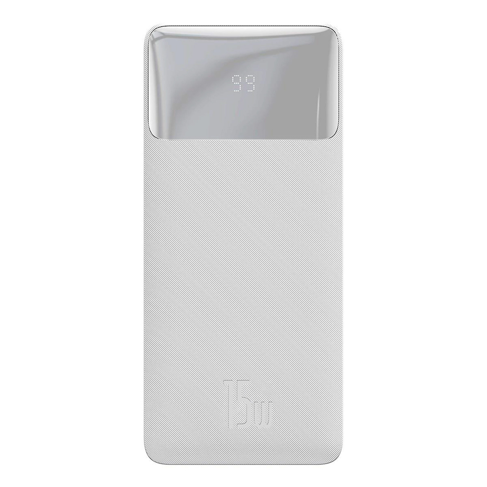 Baseus Bipow powerbank kijelzővel 10000mAh 15W – fehér + USB-A – micro USB 0 Baseus Bipow powerbank kijelzővel 10000mAh 15W – fehér + USB-A – micro USB 0