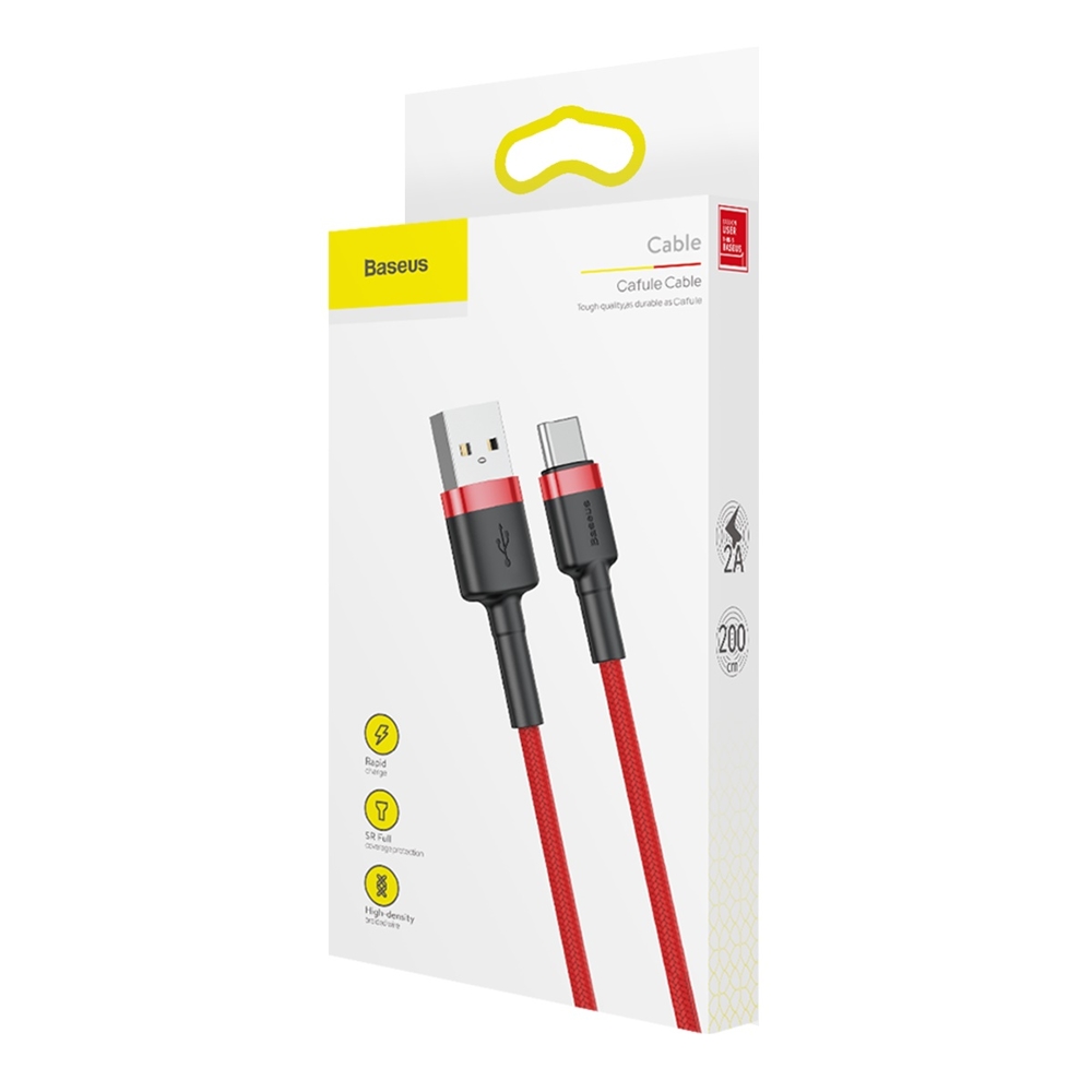 Baseus-Cafule-USB-A-USB-C-QC-3.0-kabel-2A-2-m-–-piros-8