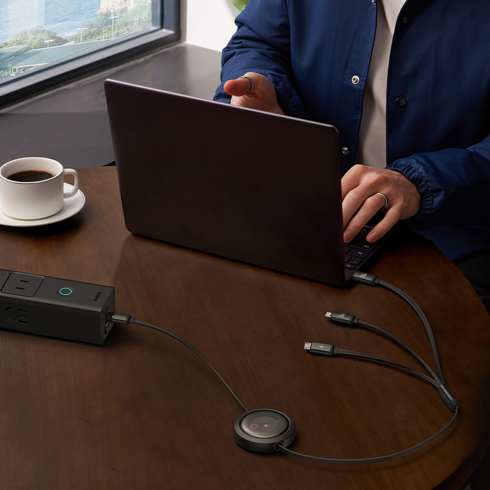Baseus-Free2Draw-visszahuzhato-USB-C-–-Lightning-USB-C-micro-USB-kabel-100W-1.1-m-–-fekete-10