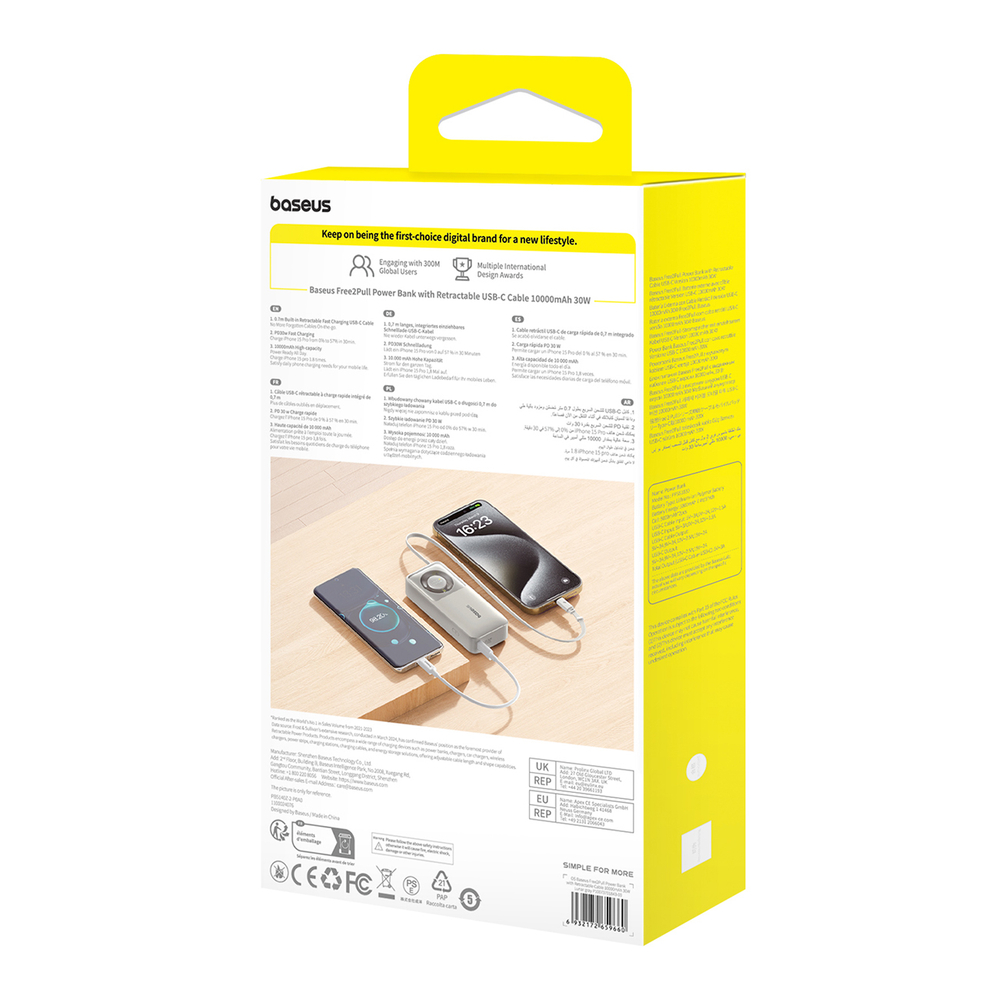 Baseus-Free2Pull-powerbank-10-000-mAh-30-W-USB-C-porttal-USB-C-kabellel-–-szurke-4