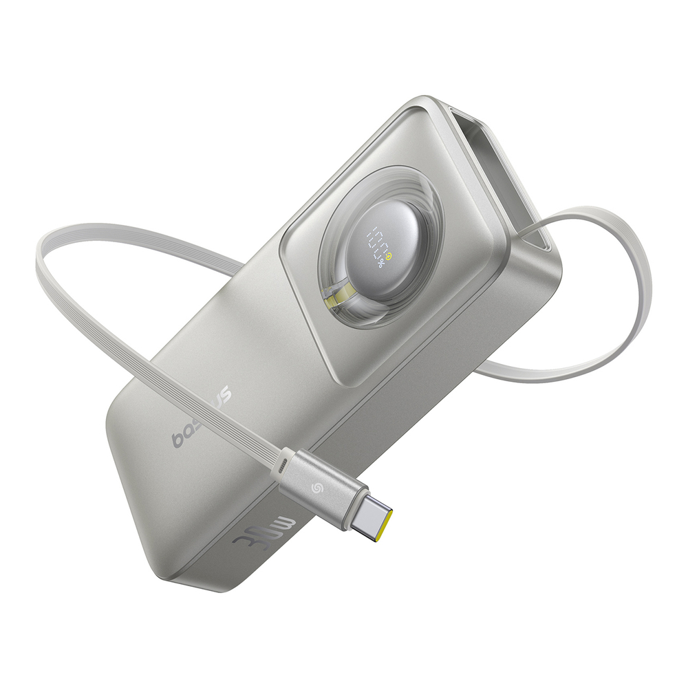 Baseus Free2Pull powerbank 10 000 mAh 30 W USB-C porttal USB-C kábellel – szürke Baseus Free2Pull powerbank 10 000 mAh 30 W USB-C porttal USB-C kábellel – szürke