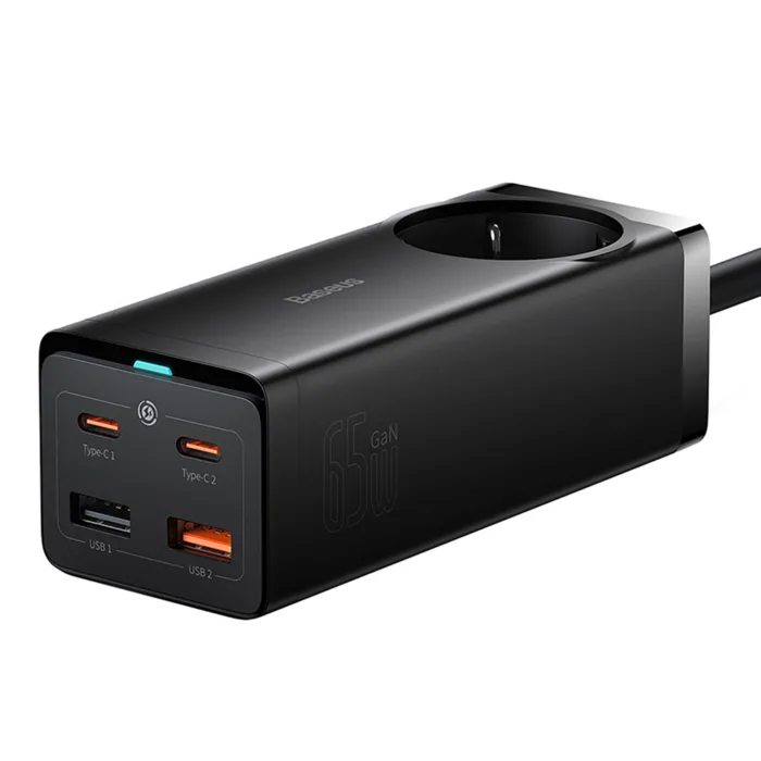 Baseus GaN3 Pro 65W EU töltőállomás 2× USB-C + 2× USB-A porttal
