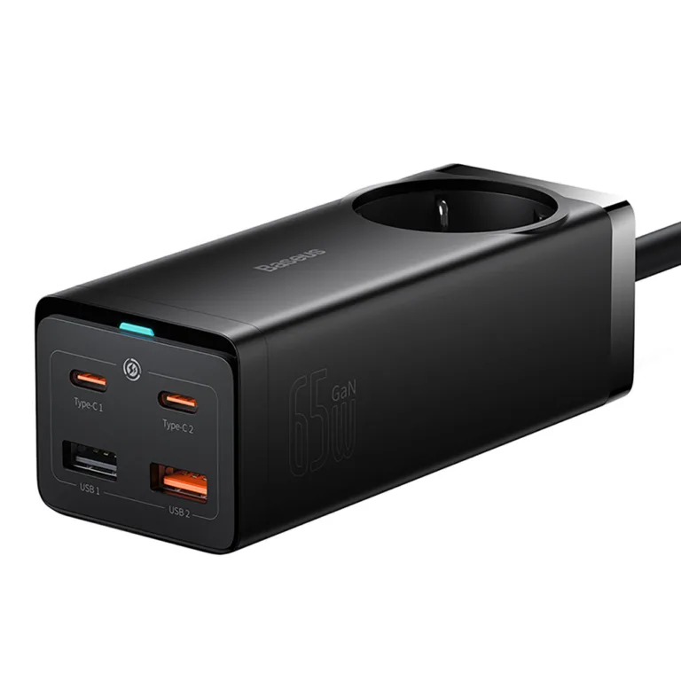 Baseus GaN3 Pro 65W EU töltőállomás 2× USB-C + 2× USB-A porttal