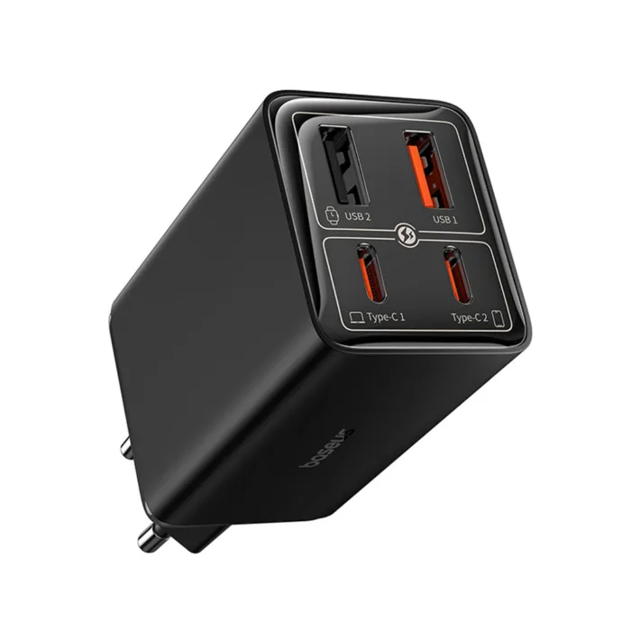 Baseus GaN6 Pro 65W töltő 2× USB-C + 2× USB-A porttal