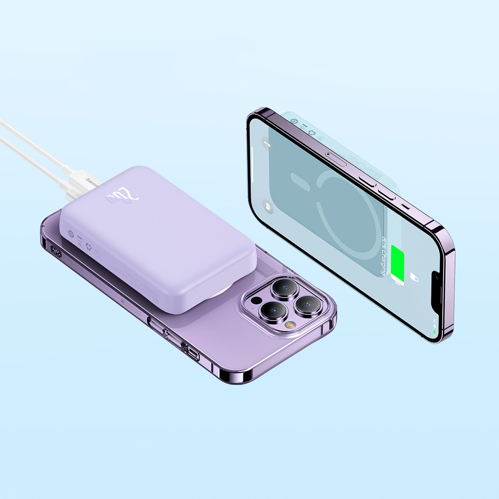 Baseus-Magnetic-Mini-induktiv-powerbank-10-000-mAh-20-W-–-lila-USB-C-–-USB-C-kabel-10