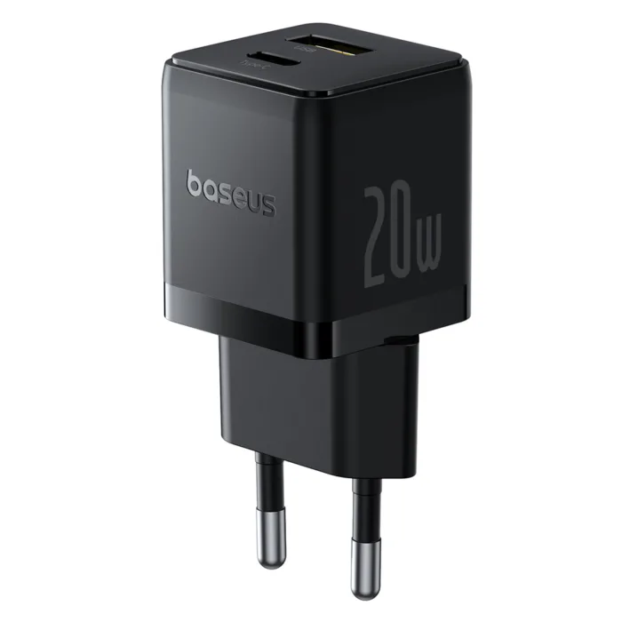 Baseus Palm 20W USB-C / USB-A hálózati töltő – fekete