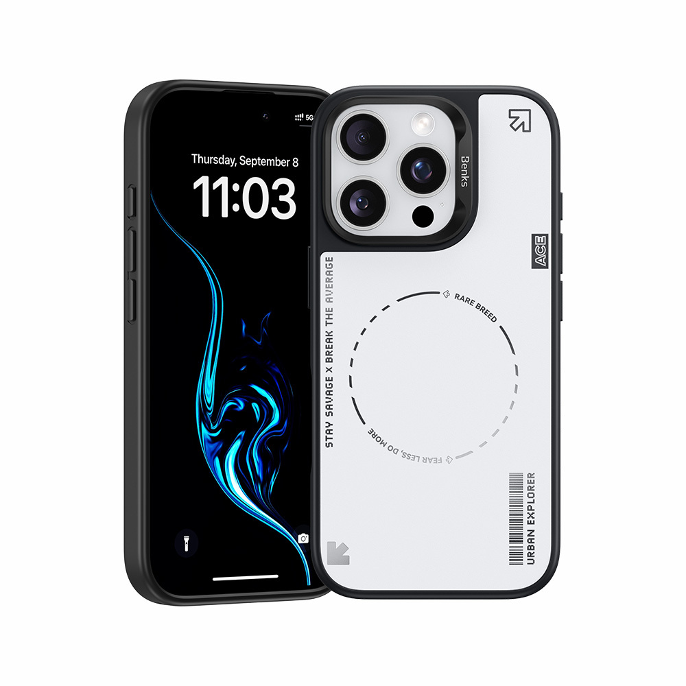 Benks Dynamic Minimalist telefontok iPhone 16 Pro Max – fehér Benks Dynamic Minimalist telefontok iPhone 16 Pro Max – fehér