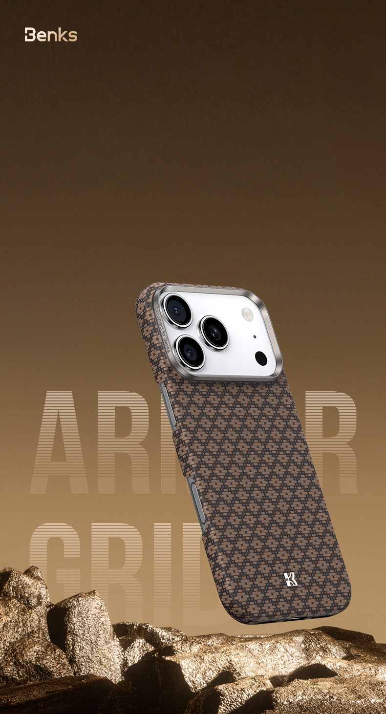 Benks-Magnetic-Armor-Air-Armor-Grid-Kevlar-600D-telefontok-iPhone-17-Pro-Max-–-arany-7