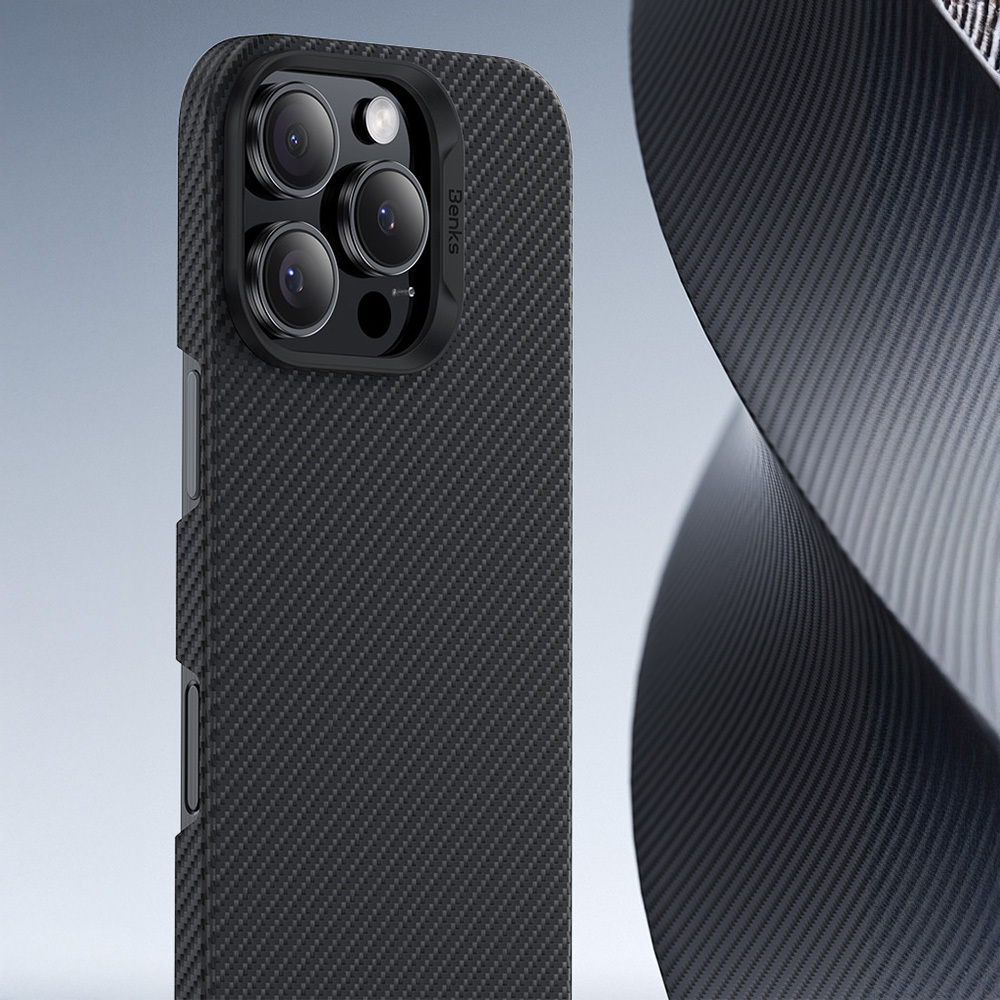Benks-Magnetic-Armor-Air-Kevlar-PC-Frame-600D-telefontok-iPhone-16-Pro-–-fekete-4