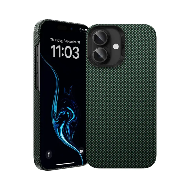 Benks Magnetic Armor Tint Kevlar 1000D telefontok iPhone 16 Plus – zöld