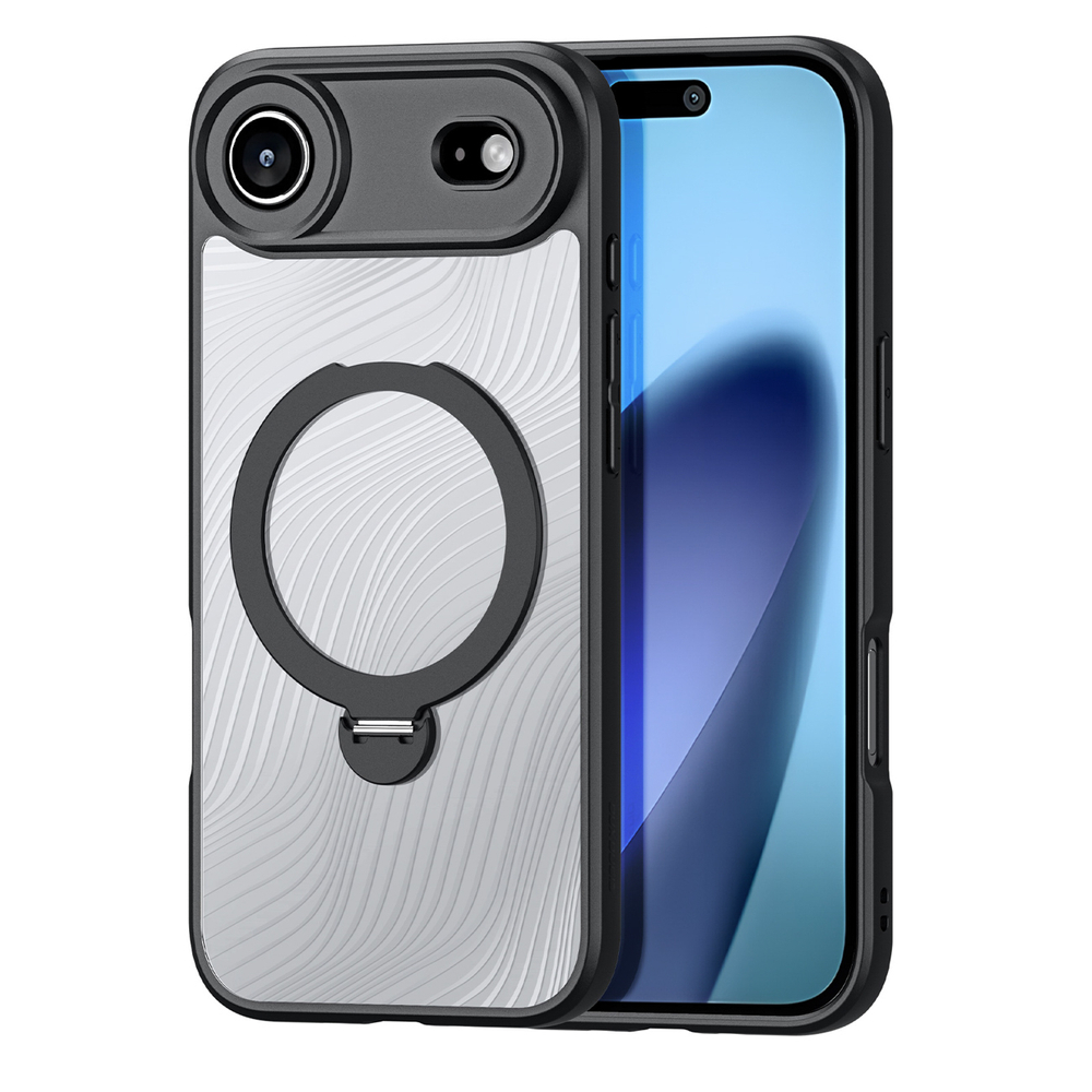 Dux Ducis Aimo Mag mágnesgyűrűs és kitámasztós tok iPhone 17 Air – fekete Dux Ducis Aimo Mag mágnesgyűrűs és kitámasztós tok iPhone 17 Air – fekete