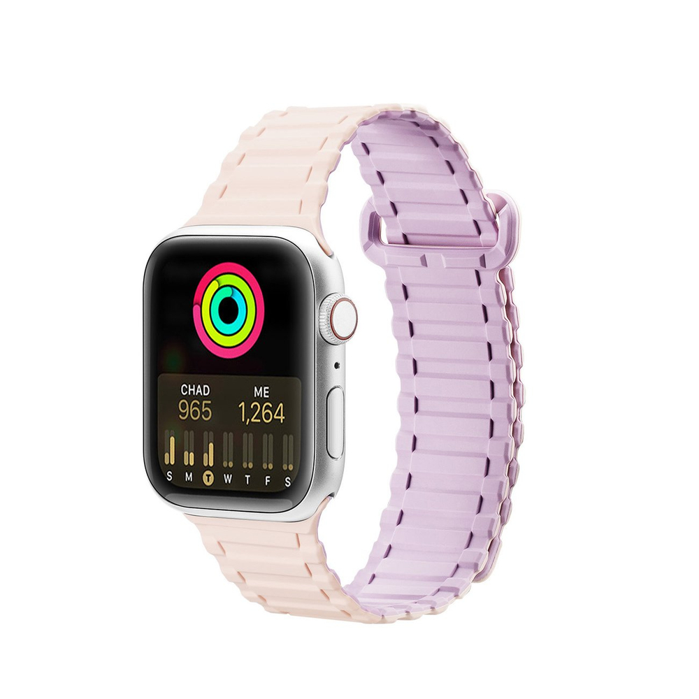 Dux Ducis Armor mágneses szilikon szíj – Apple Watch 1–Ultra (42/44/45/49 mm) – pink/lila