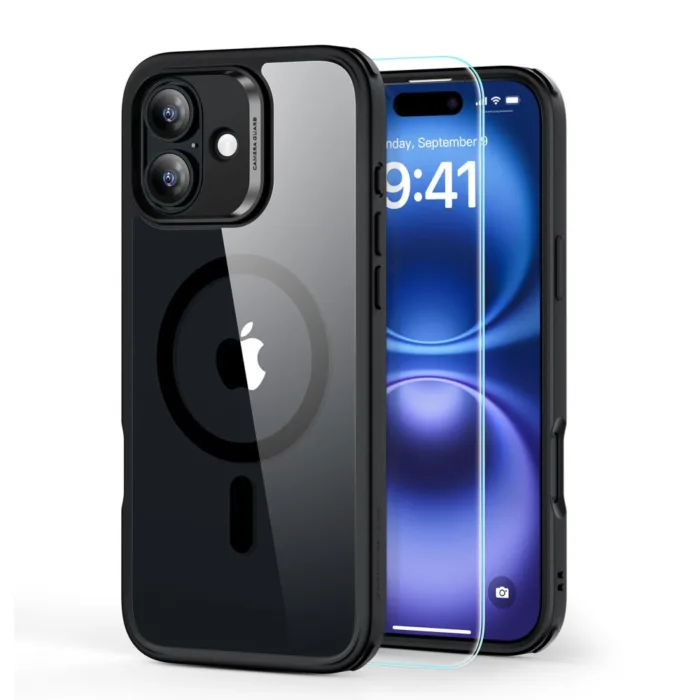 ESR Classic Hybrid Halolock MagSafe telefontok átlátszó|fekete - iPhone 16