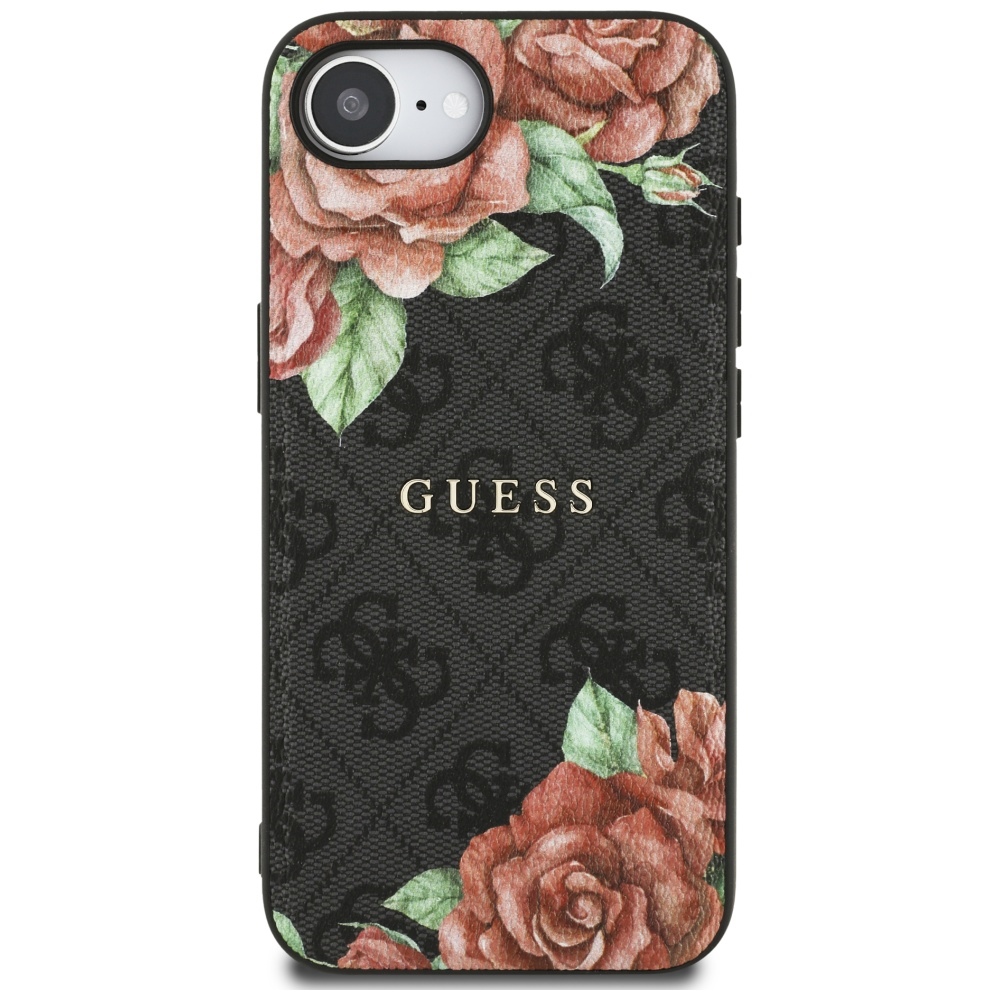 Guess-4G-Flowers-Print-MagSafe-telefontok-fekete-iPhone-16e-2