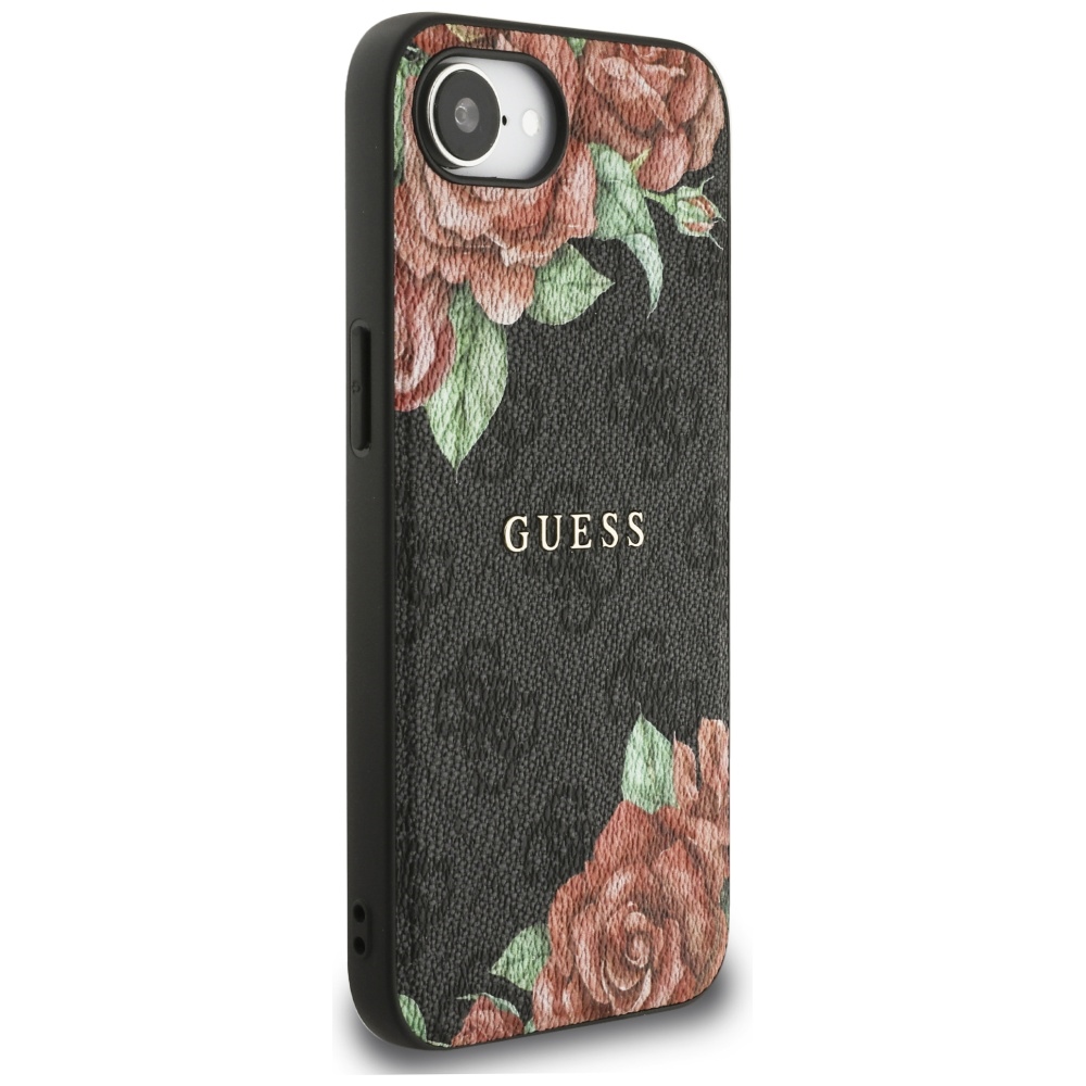 Guess-4G-Flowers-Print-MagSafe-telefontok-fekete-iPhone-16e-3