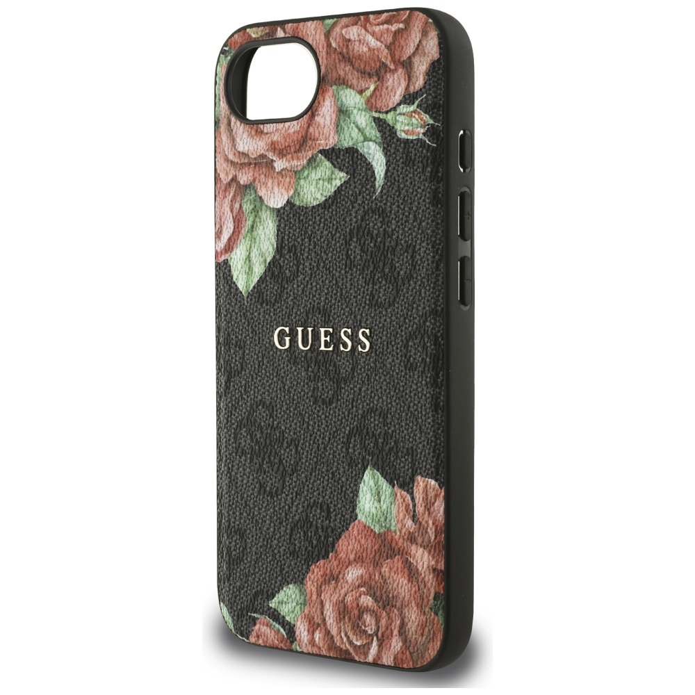 Guess-4G-Flowers-Print-MagSafe-telefontok-fekete-iPhone-16e-5