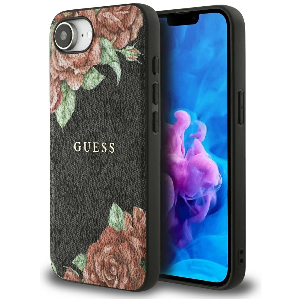 Guess 4G Flowers Print MagSafe telefontok fekete - iPhone 16e Guess 4G Flowers Print MagSafe telefontok fekete - iPhone 16e