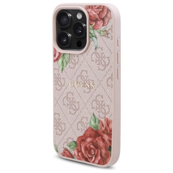 Guess-4G-Flowers-Print-MagSafe-telefontok-rozsaszin-iPhone-16-Pro-Max-1