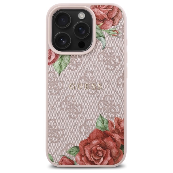 Guess-4G-Flowers-Print-MagSafe-telefontok-rozsaszin-iPhone-16-Pro-Max-2