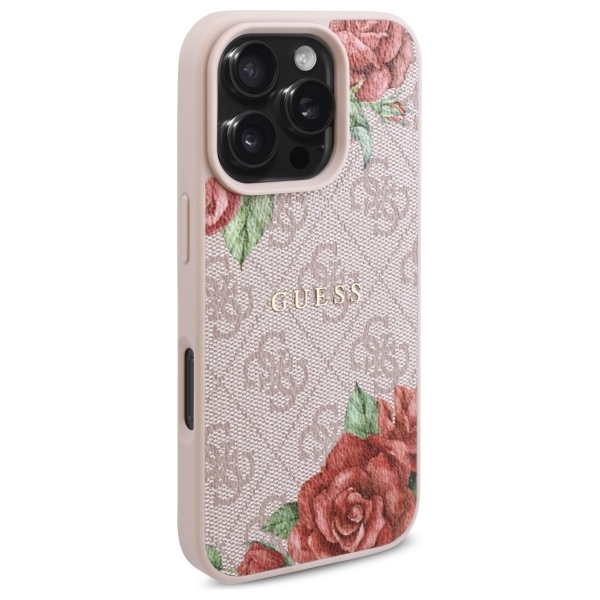 Guess-4G-Flowers-Print-MagSafe-telefontok-rozsaszin-iPhone-16-Pro-Max-3