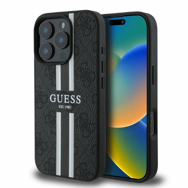 Guess 4G Printed Stripes MagSafe telefontok fekete - iPhone 16 Pro Max