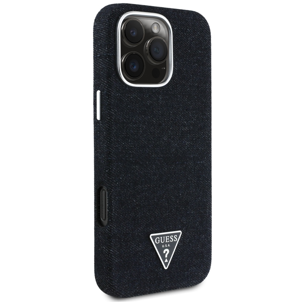 Guess-Denim-Triangle-Logo-MagSafe-telefontok-fekete-iPhone-16-Pro-3