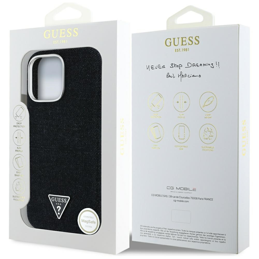 Guess-Denim-Triangle-Logo-MagSafe-telefontok-fekete-iPhone-16-Pro-Max-7