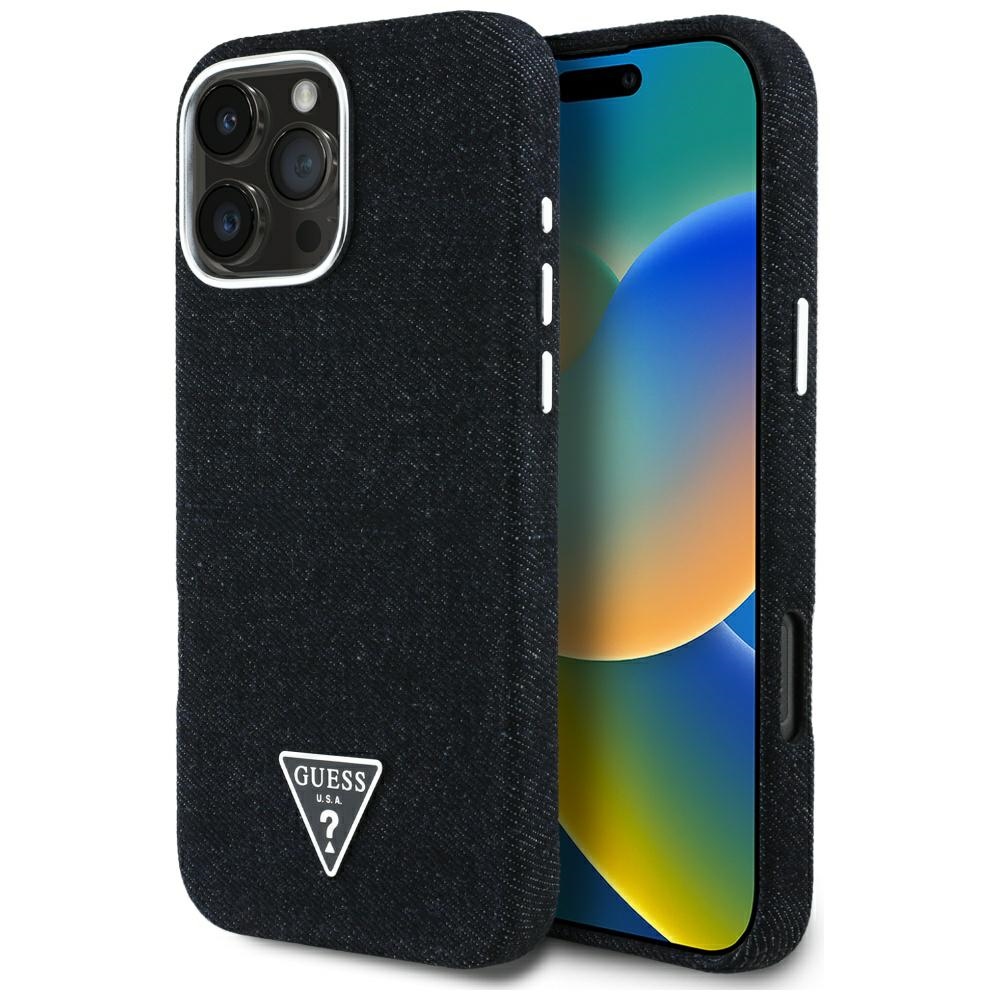 Guess Denim Triangle Logo MagSafe telefontok fekete - iPhone 16 Pro Guess Denim Triangle Logo MagSafe telefontok fekete - iPhone 16 Pro