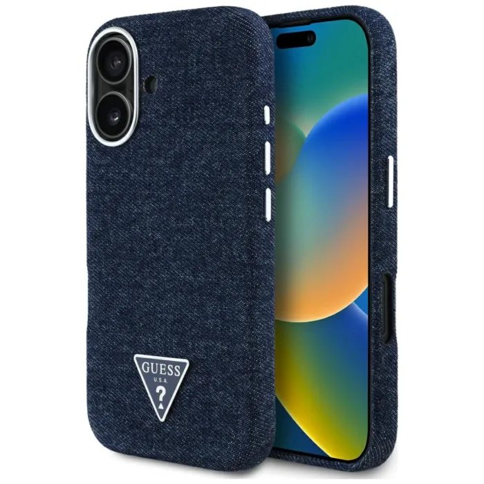 Guess Denim Triangle Logo MagSafe telefontok kék - iPhone 16
