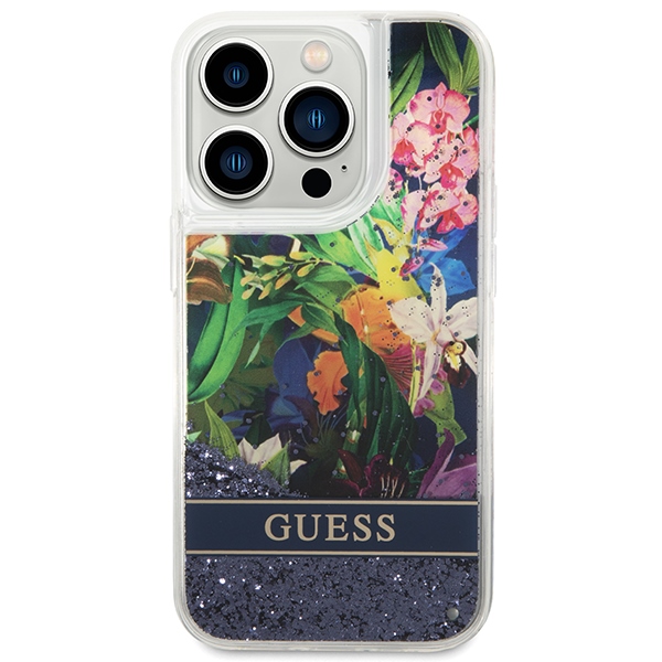 Guess-Flower-Liquid-Glitter-telefontok-kek-iPhone-14-Pro-2