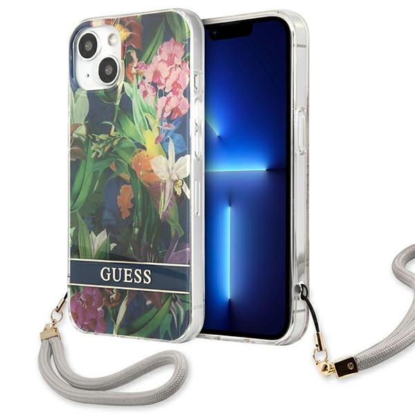 Guess Flower Strap telefontok kék - iPhone 13 Mini